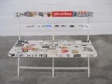 Folding Park Bench From IKEA with Stickers, Measures 45