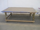 Large Lumber Constructed Work Table, Measures 6'D x 8'W x 33