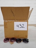 Biodegradable Sunglasses, Pink and Black Frames, 6 Boxes