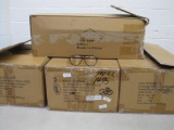 4 Large Boxes of Matte Black Framed, Clear, UV Light Blocking Glasses