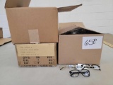 Cato Blue Light Blockers, Black Lacquer/ Gold Frames, Clear Lenses, Silver Heart Shaped Blue Light
