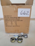 Box of Assorted Blue Light Blockers, Includes Black Frames, Yellow and Clear Reflective Lenses