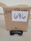 Dickie's Brand Wayfarer Style Sunglasses, Black Frames and Lenses, 100% UV Protection, One Box