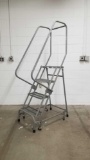 ULINE Rolling Four Step Ladder, Measures 41