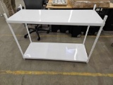 White Painted Metal Metro Rack, Two Shelves, 4ft by 18 deep by 35 inches tall