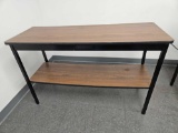 Wood Look Shelf with Metal Legs, 4 ft by 18 inches by 30 inches tall