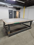 Heavy Lumber Work Table, 8ft by 6 ft by 34 inches tall