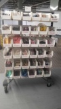 Rolling Rack with Detatchable Bins, Approximately 59