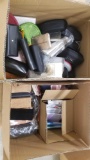 Two Boxes of Assorted Eyeglass Cases, plus Small Box of Face Masks