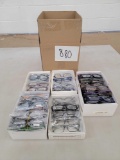 Five Cases of Reading Glasses, Assorted Frames and Diopters