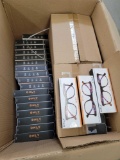 Box of Only Brand Blue Light Blocker Readers, 2.50 Diopter, Some in Hang Hook Packaging