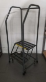 Two Step Metal ULINE Rolling Staircase