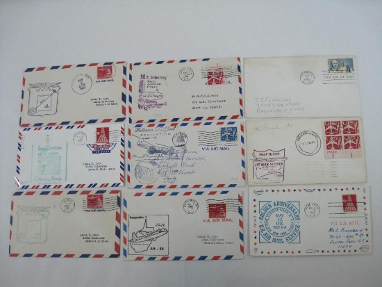 Nine 1960s First Day and Commemorative Covers including 50th Anniversary First Airmail Flight,