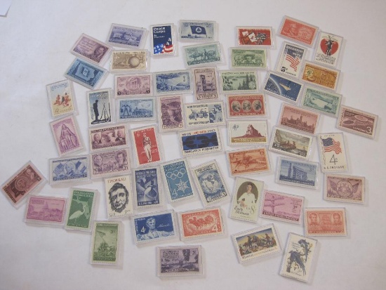 Assorted US Postage Stamps in Plastic Cases, unhinged