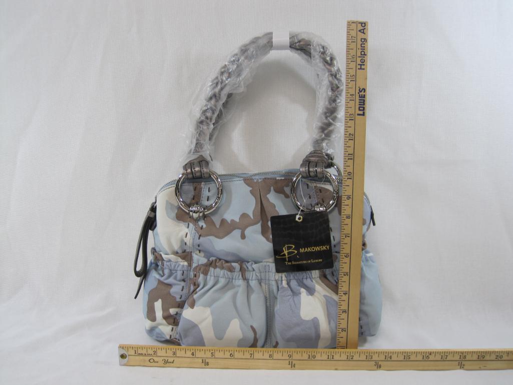 B. Makowsky Silver Leather Shoulder Bag – FABULUX