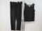 Marc Bouwer Black, Back Zip, Gathered Waist, Wide Leg Pants with Stud Neck Trim Tank, 1X, 1 lb 8 oz