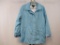 Dennis Basso Light Blue Hooded Rain Jacket, Size Medium