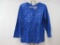 Quacker Factory Royal Blue Sparkle & Shine Sequin Embellished Knit Duet, Medium, 12 oz