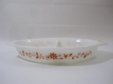 1965 Promotional Pyrex Floral Divided 1 1/2 Quart Serving Dish, 2 lbs 6 oz