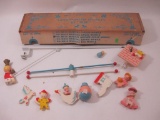 Vintage Irmi Handpainted Musical Mother Goose Mobile in original box, see pictures AS IS, 1 lb 5 oz
