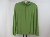 Susan Graver Style Peridot Green Ruche Turtleneck Top, X-Large, 10 oz