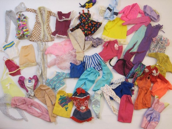 Large Lot of Assorted Vintage Barbie Clothes including Licensed Barbie and more, 10 oz