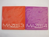 Mazes 3 and Mazes 4 By Vladimir Koziakin Maze Puzzle Books, Mazes 3 has some pencil marks in first