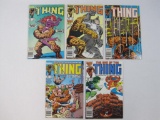 The Thing, Five Marvel Comics, Issues No. 20, 24-26, Feb, June-Aug 1985, No.36, June 1986, 8 oz