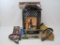 Plastic Crate with Tools including Skil Corner Detail Sander, Master Lock Keyed 6 foot Cable Lock,