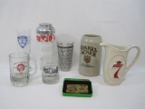 Bar Accessories includes Seagrams 7 Ceramic Pitcher, Dinkel Acker Ceramic 1Liter Mug, Tall Cocktail