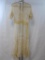 Vintage Handsewn Lacey OverDress with Accent Patterns and Yellow Attached Belt, measures approxately