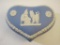 Wedgwood Blue Jasperware Heart Trinket Dish with Lid, 12 oz