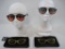Sunglasses including Matte Tortoise Shell with Red/Orange Lenses , Black with Metal Frame and Orange