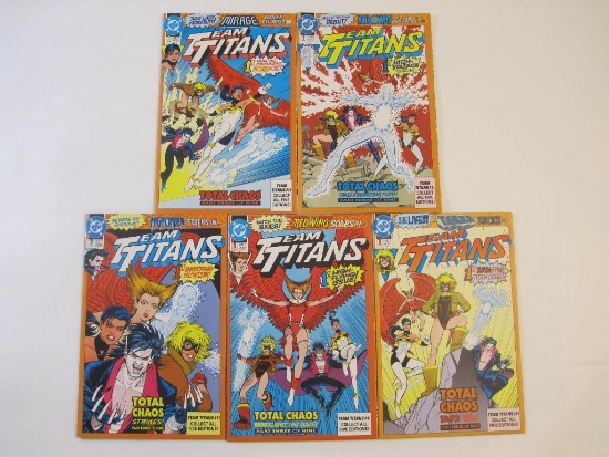 Five Variant Cover Team Titans Comic Books No. 1, September 1992, 1 lb