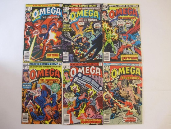 Six Omega The Unknown Comic Books Nos. 3-8, July 1976-May 1977, 10 oz