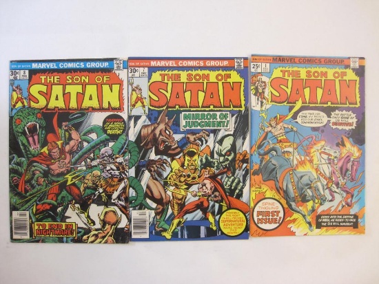 Three The Son of Satan Comic Books Nos. 1, 7 and 8, December 1975-February 1977, 5 oz