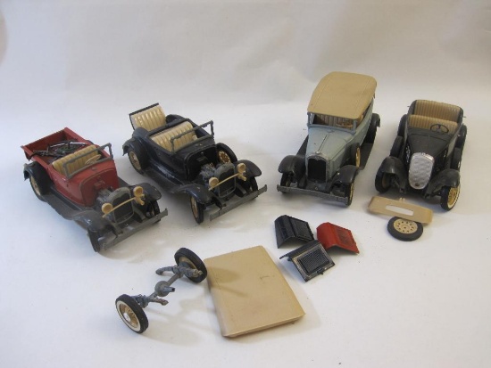 Four Vintage Hubley Metal Model Cars, assembled, see pictures for condition AS IS, 5 lbs