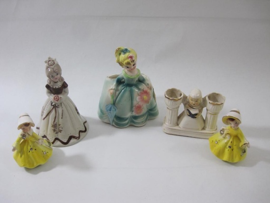 Five Made in Japan Female Figures from Enesco, Sarris and more, 1 lb 5 oz