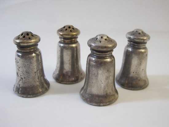 Set of 4 Gorham Sterling Silver Place Setting Salt and Pepper Shakers, 50.6 g total weight