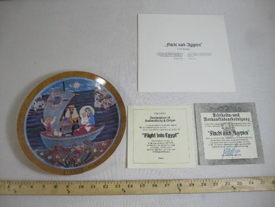 "Flucht nach Agypten" von Hedi Keller 1980 Plate with Certificate of Authentication,1 lb 10 oz