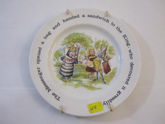 Alice in Wonderland Plate, Snowhite Johnson Bros Made in England Ironstone, 6 1/8" diameter, 7 oz