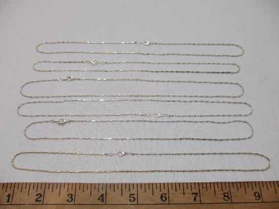 Six Silver Tone Necklaces
