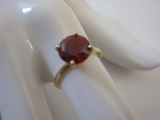 14K Gold Ring with Red Solitaire, size 6, 2.0 g