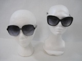 Women's Black Sunglasses 100% UV Protection with Faux Pearl Accent