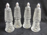 Set of 4 Crystal Tall Salt and Pepper Shakers, made in West Germany, 2 lbs 5 oz