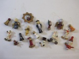 Assorted Vintage Miniature Wooden Christmas Ornaments, 3 oz