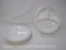 Set of 8 Dallas Ware Divided White Plastic Plates, 11 inch