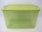 Sterilite 66 Quart Clear Lime Spritz Storage Container with Snap Lid
