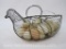 Hen Shaped Wire Chicken Egg Basket with Artificial Eggs