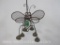 Butterfly Wire with Glass Bead and Brass Bell Windchime
